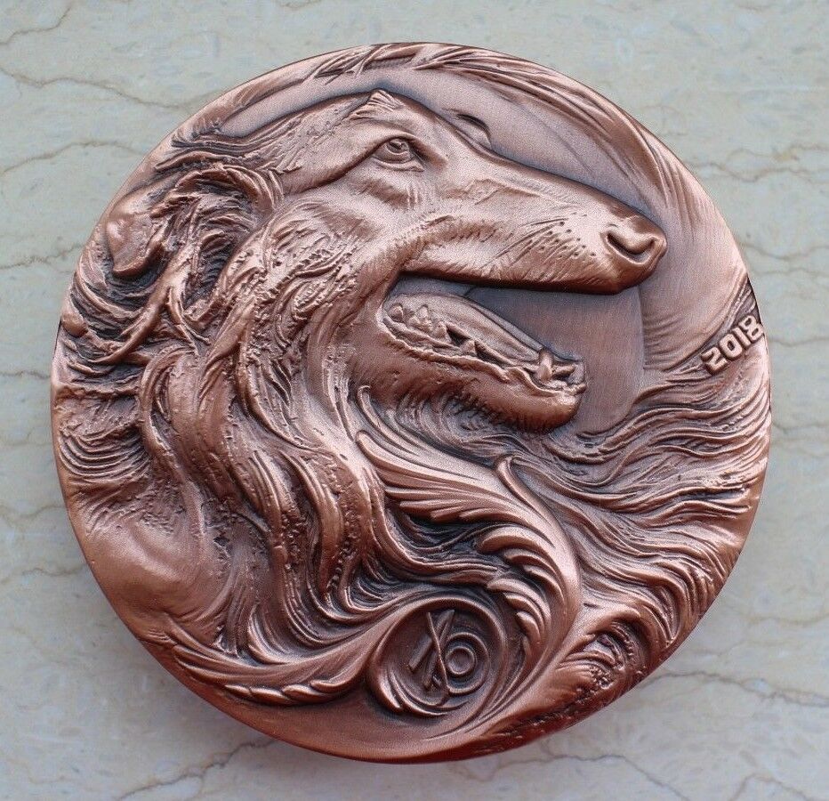 China 2018 Copper and Gold Plated Brass with Enamel Medals - Lunar Year of Dog - Fresh Stock Dated February 2026