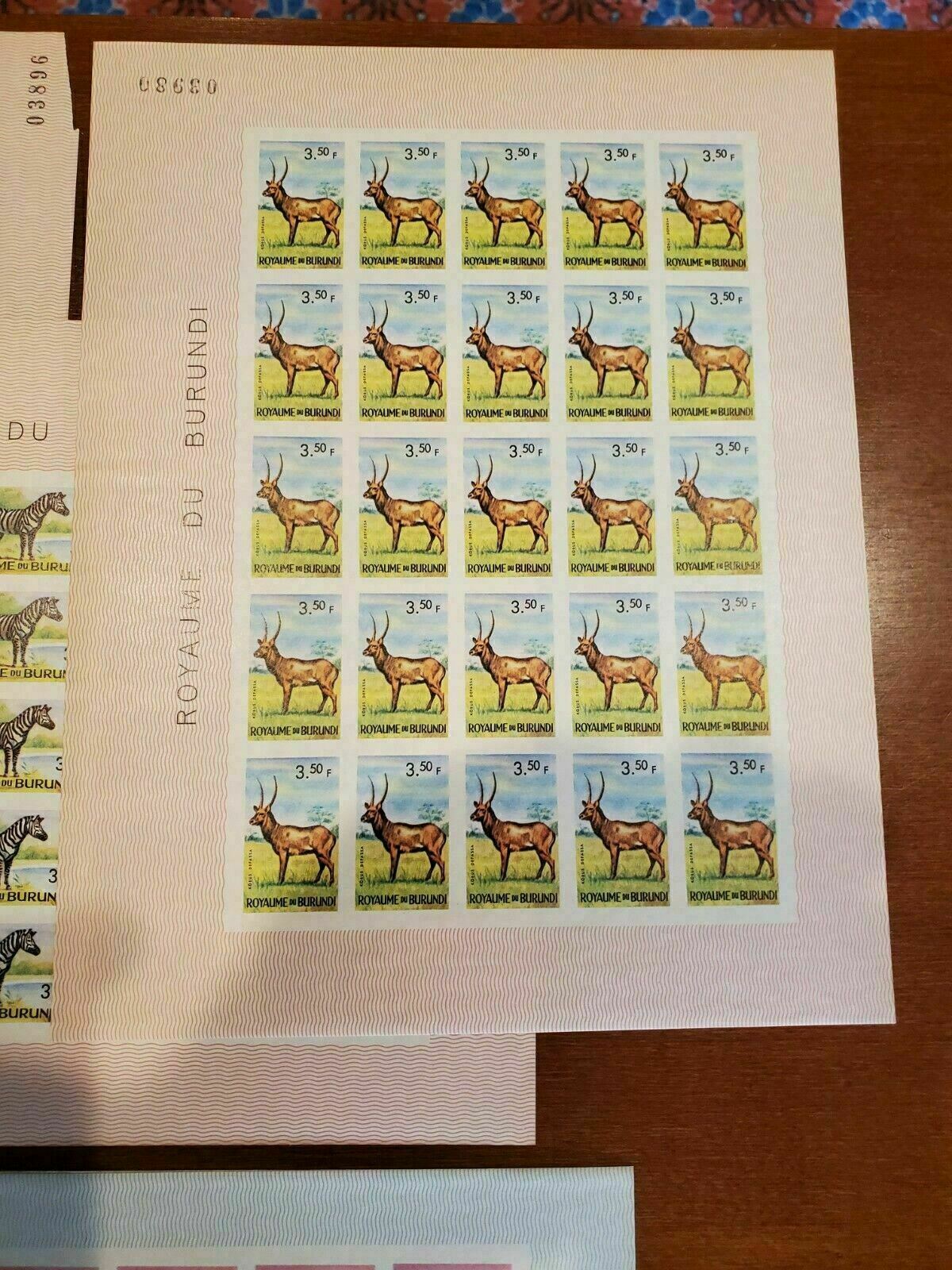 Burundi #73-84 IMPERF Showpieces! MNH FULL UNCUT SHEETS OF 25!!!! - Fresh Stock Dated December 2025