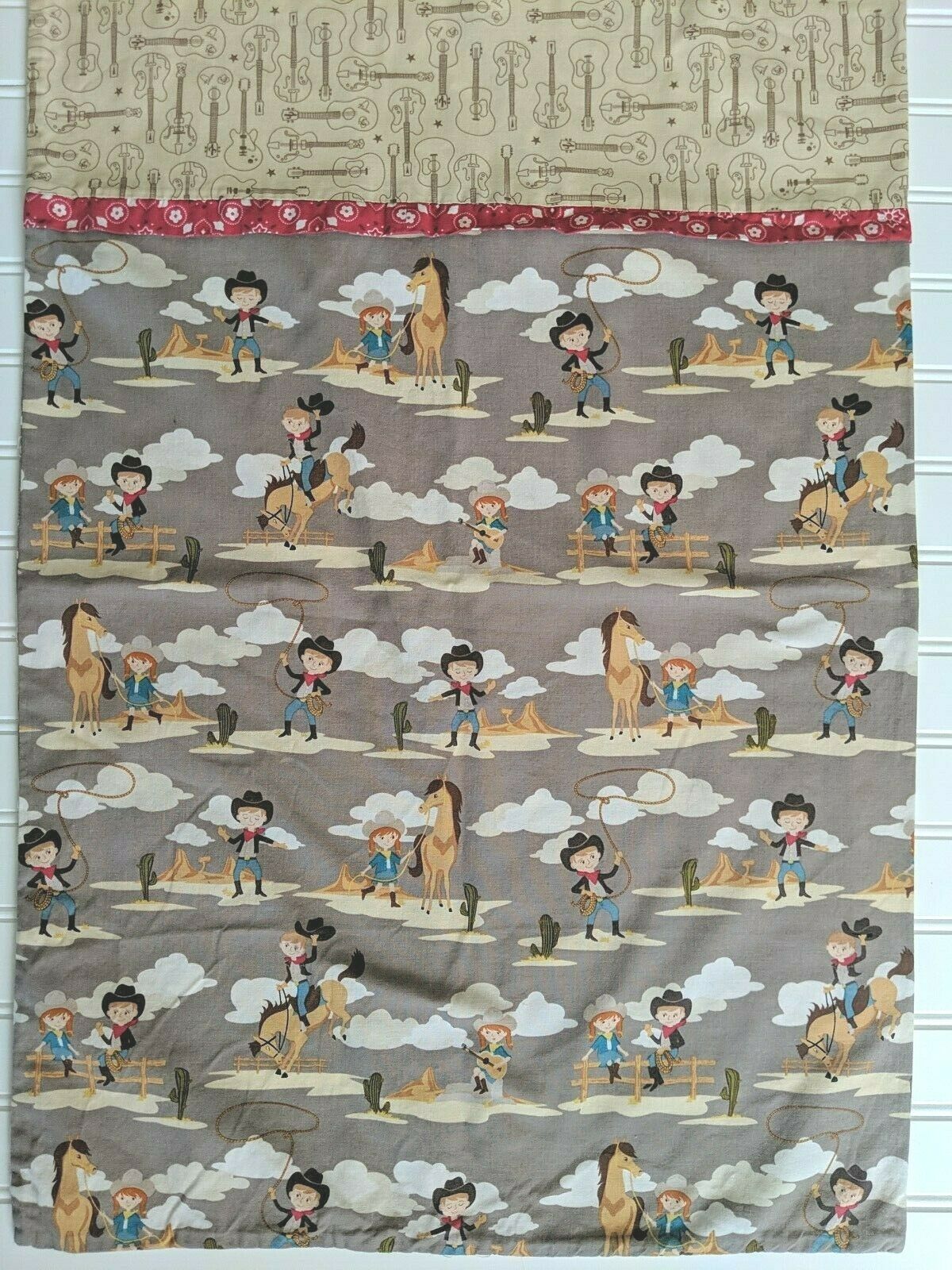 Retro Western Cowboy Cowgirl Bandana Children's Pillow Standard Case Custom - Fresh Stock Dated December 2025
