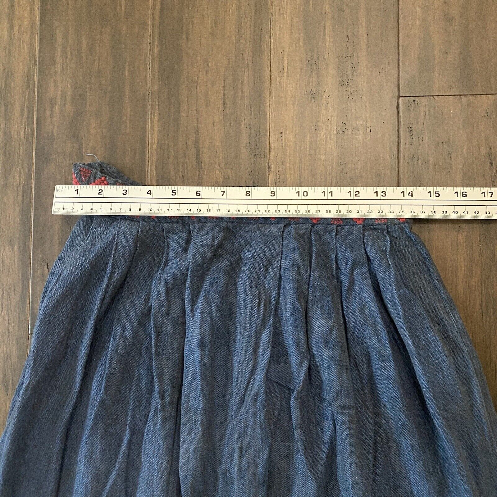 Mayatex Vintage A Line Embroidered Cotton Peasant Full Midi Skirt - Fresh Stock Dated March 2026