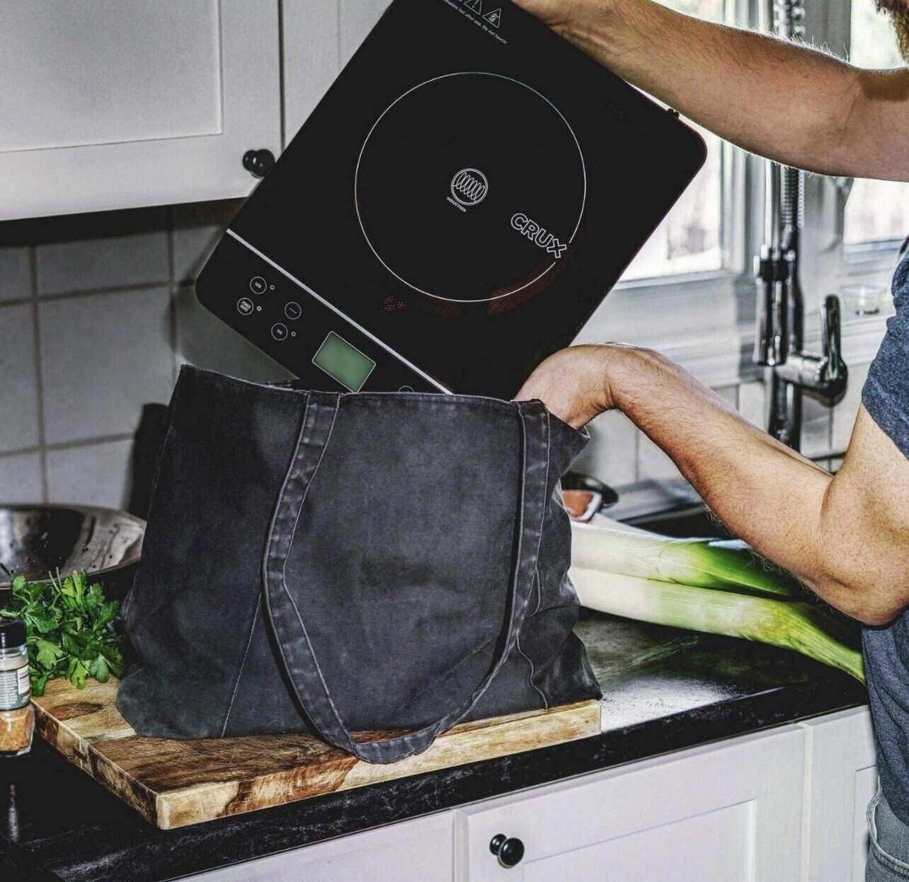 Crux Countertop Induction Burner, Portable Electric Hot Plate, Smart Black - Fresh Stock Dated February 2026