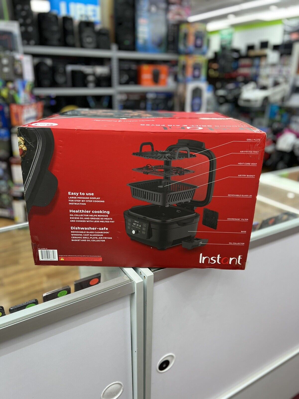 Instant - 6-in-1 Smokeless Indoor Grill & Air Fryer with OdorErase Technology... - Fresh Stock Dated February 2026