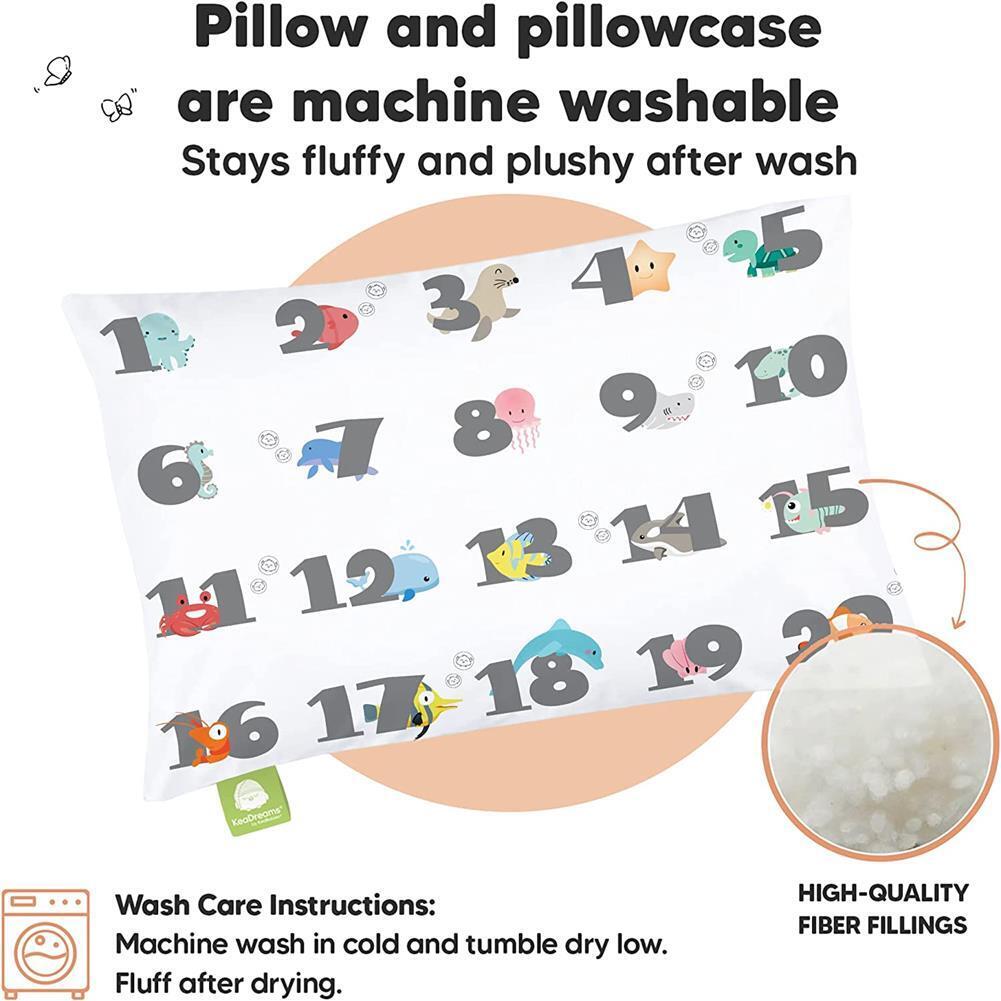 Toddler Pillow with Pillowcase - 13x18 My Little Dreamy Pillow - Organic Cotton - Fresh Stock Dated February 2026