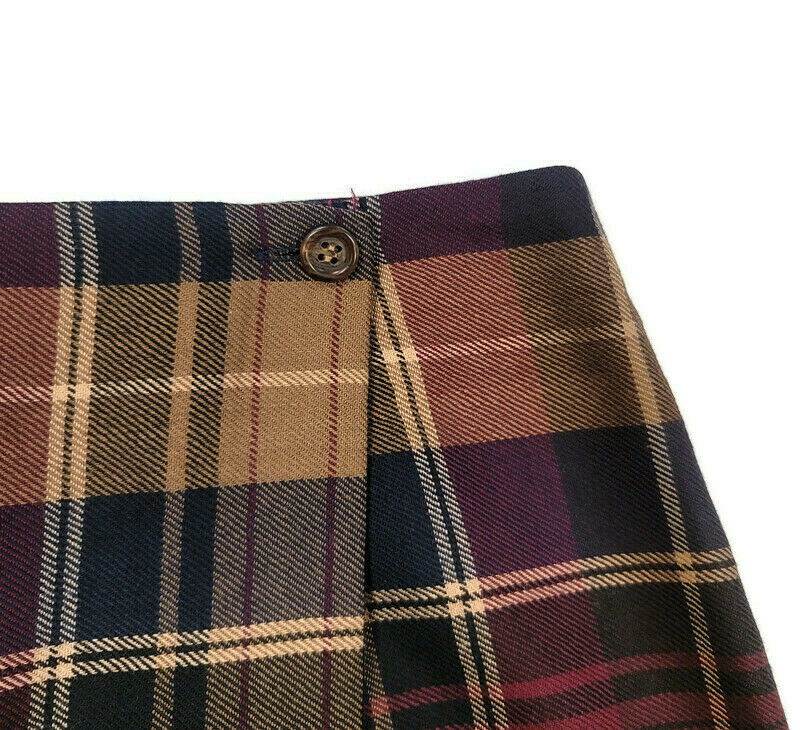 Vintage Charter Club Wrap Skirt 100% Pure Worsted Wool Multicolor Plaid Size 14 - Fresh Stock Dated March 2026
