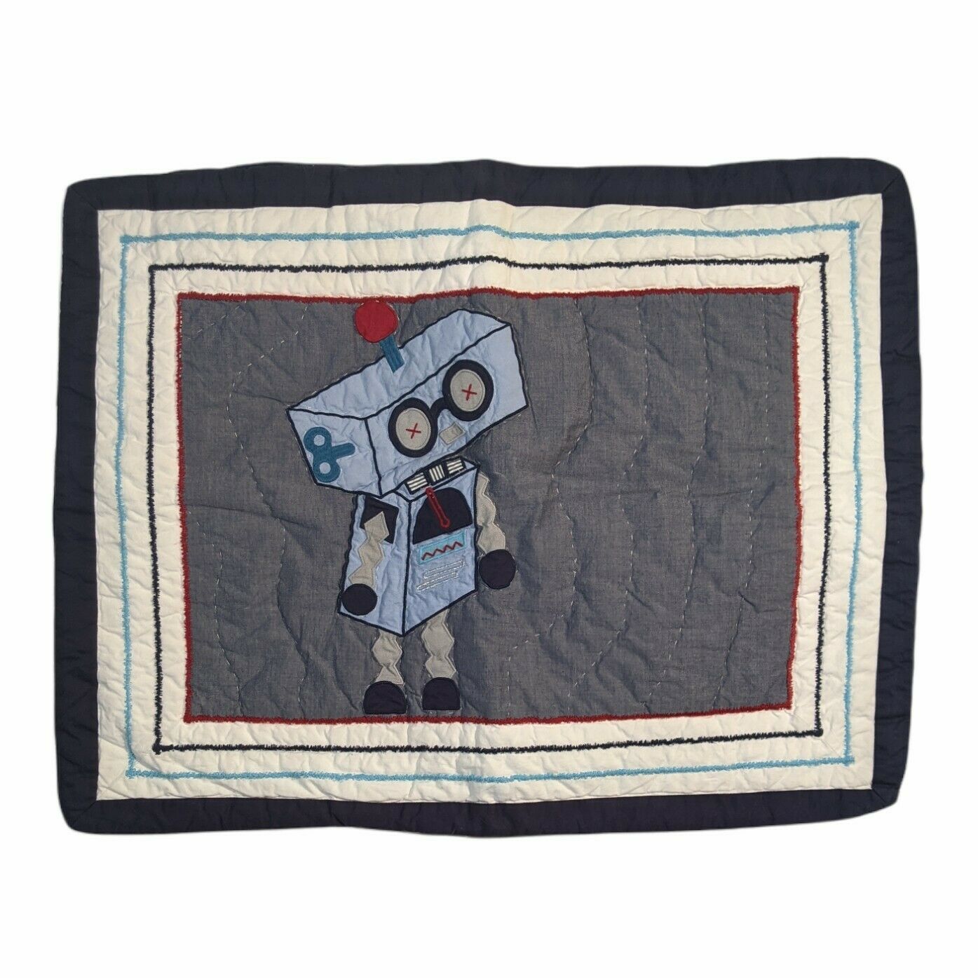 Pottery Barn Kids Quilted Robot Sham Standard Sham And Euro Sham - Fresh Stock Dated January 2026