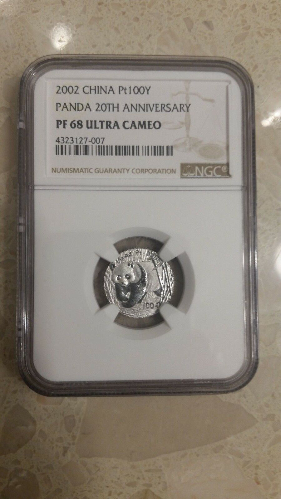 2002 China 1/10oz platinum panda coin PT100Y NGC PF68 - Fresh Stock Dated February 2026