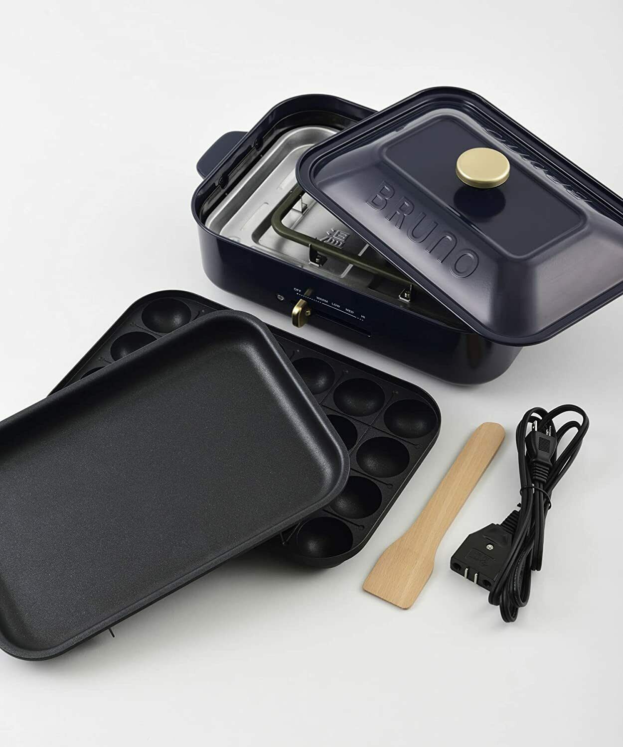 BRUNO BOE-21 Compact Hot Flat & Takoyaki Plate Navy AC100V 1200W new F/S - Fresh Stock Dated February 2026