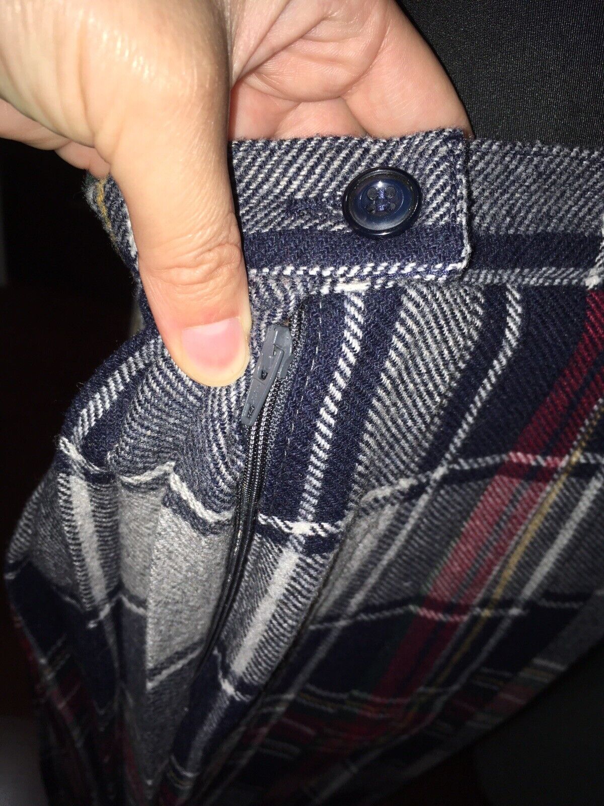 Vintage Pykettes Pleated Plaid Wool Blend Midi Skirt - Fresh Stock Dated March 2026