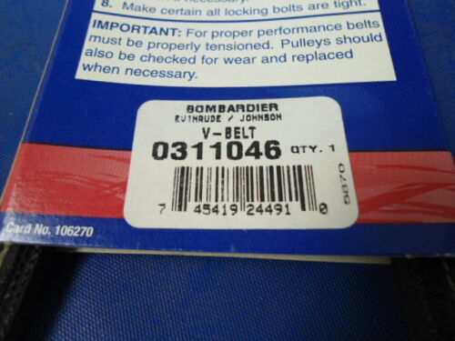 311046, 0311046 Belt OMC, OEM Factory Part - Fresh Stock Dated February 2026