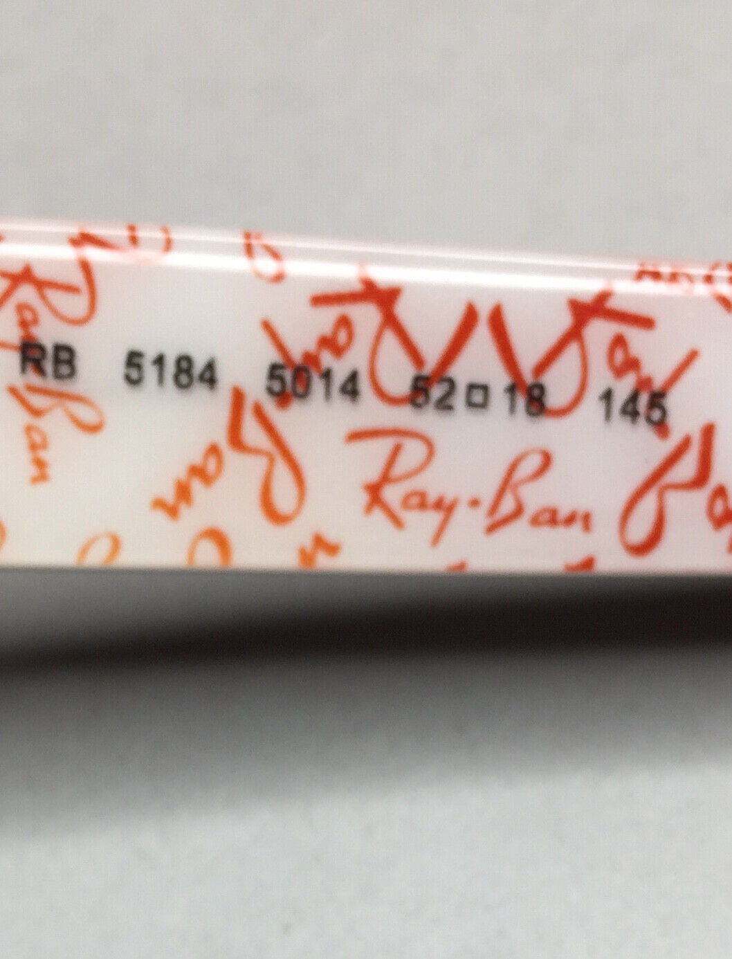 Ray-Ban RB 5184 5014 Eyeglasses Frame 52 18 146 Black White Red - Fresh Stock Dated February 2026