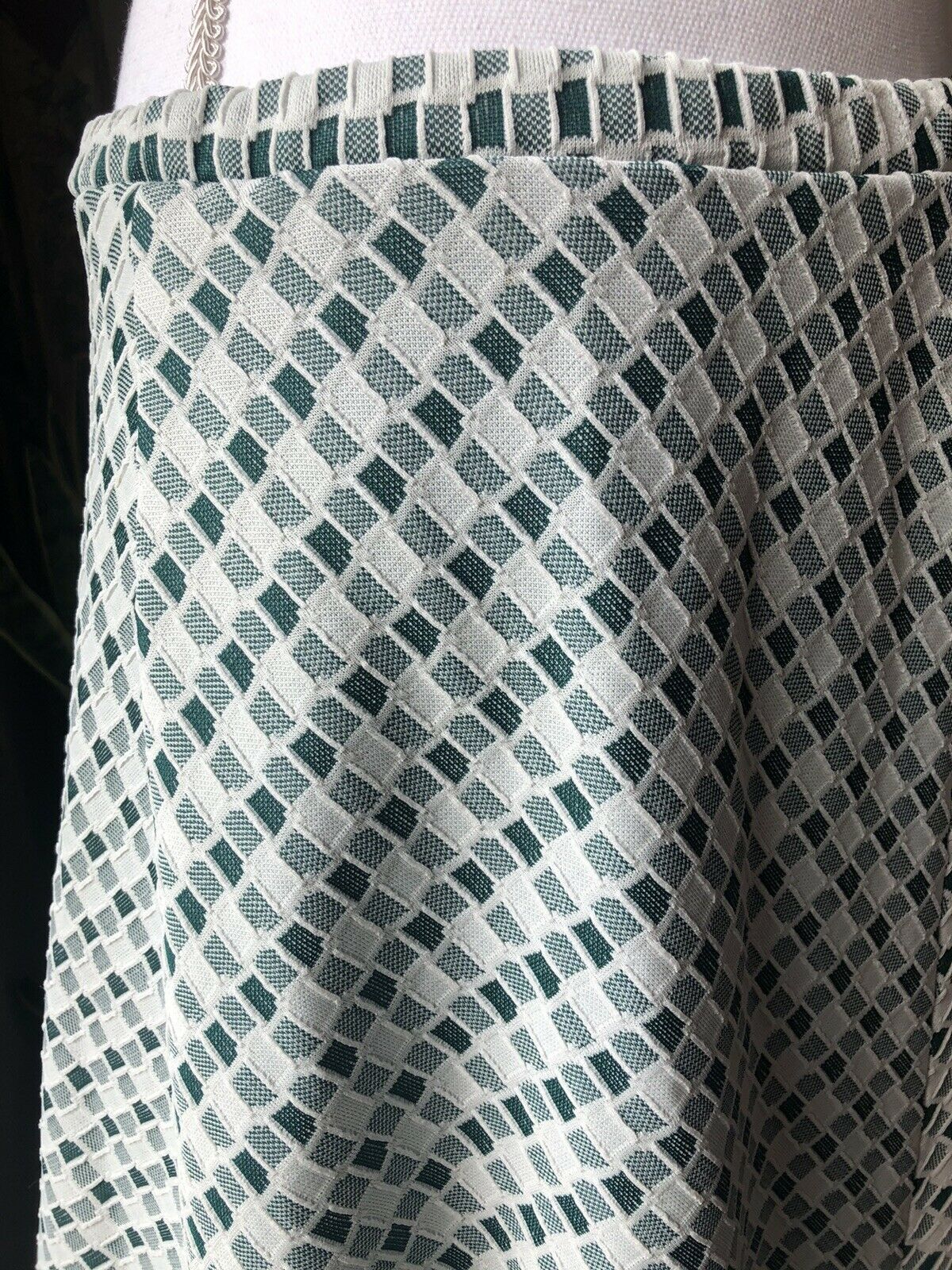 Vintage Heavy Green Checkered A-line Maxi Skirt Large - Fresh Stock Dated March 2026