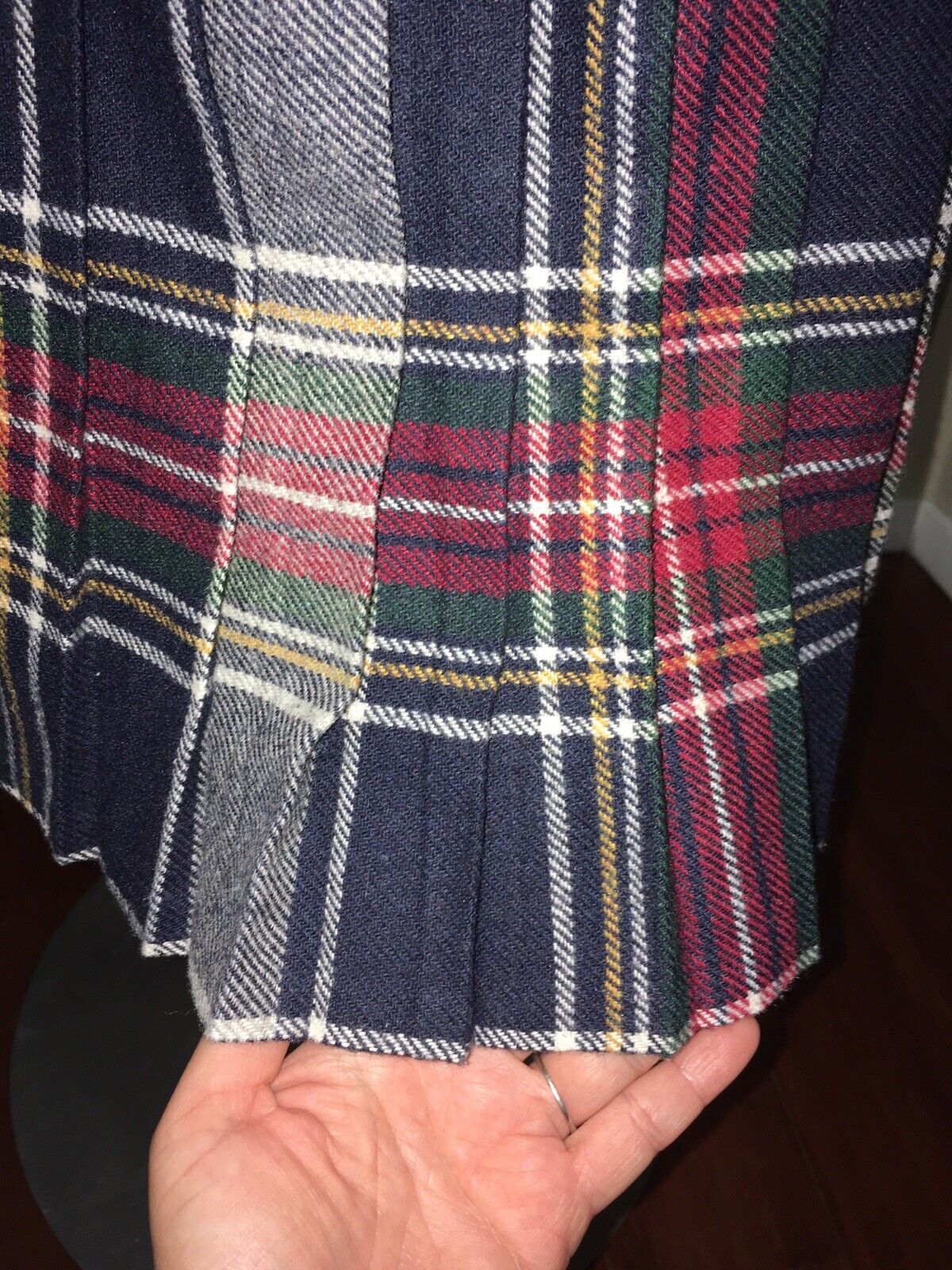 Vintage Pykettes Pleated Plaid Wool Blend Midi Skirt - Fresh Stock Dated March 2026