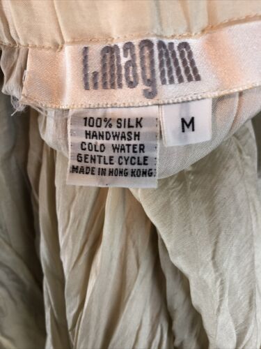 I Magnin Vintage Ivory/Cream Silk Pleated Skirt in Size Medium - Fresh Stock Dated December 2025