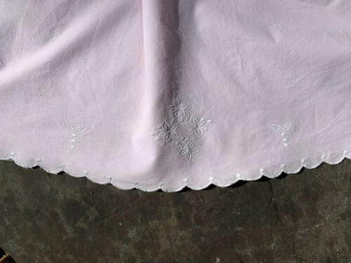 Vintage Cordell Trading Skirt 1980s Light Pink Cotton With White Embroidery - Fresh Stock Dated February 2026