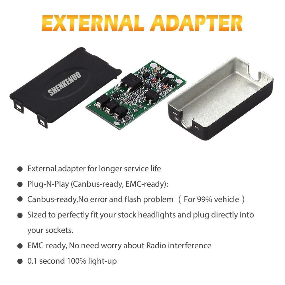 2pcs H4 9003 LED Headlight Bulbs Kit 6000K White High Low Beam Replace Halogen - Fresh Stock Dated February 2026