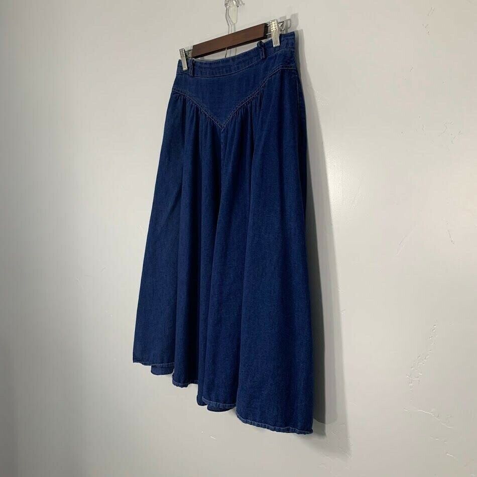 Vintage 90's Dark Wash Western Style High Waisted Denim Jean A Line Skirt - Fresh Stock Dated February 2026