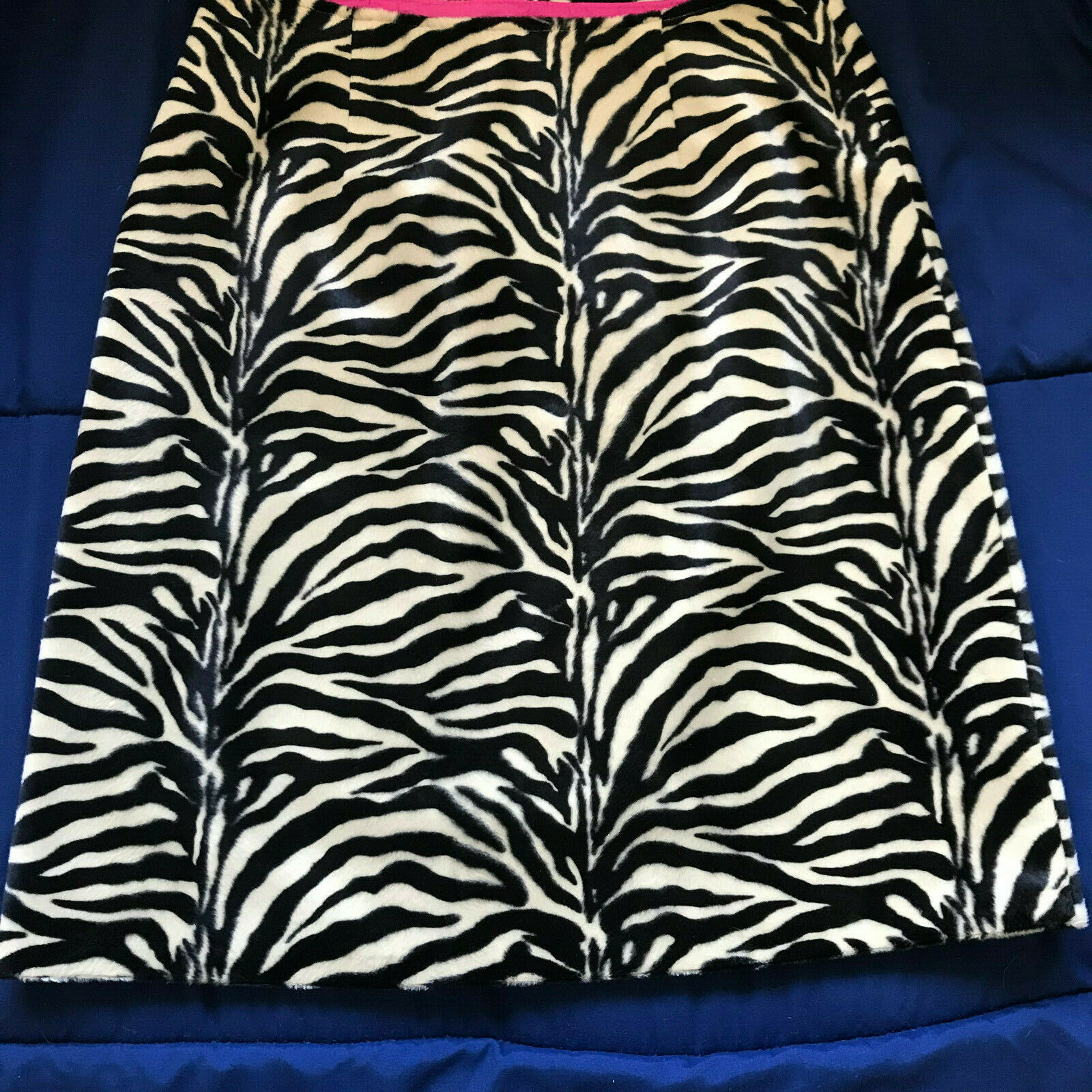 VTG RENEE CLAIRE A-Line Pencil Skirt Size M Zebra Stripe Print Soft Fuzzy Lined - Fresh Stock Dated February 2026