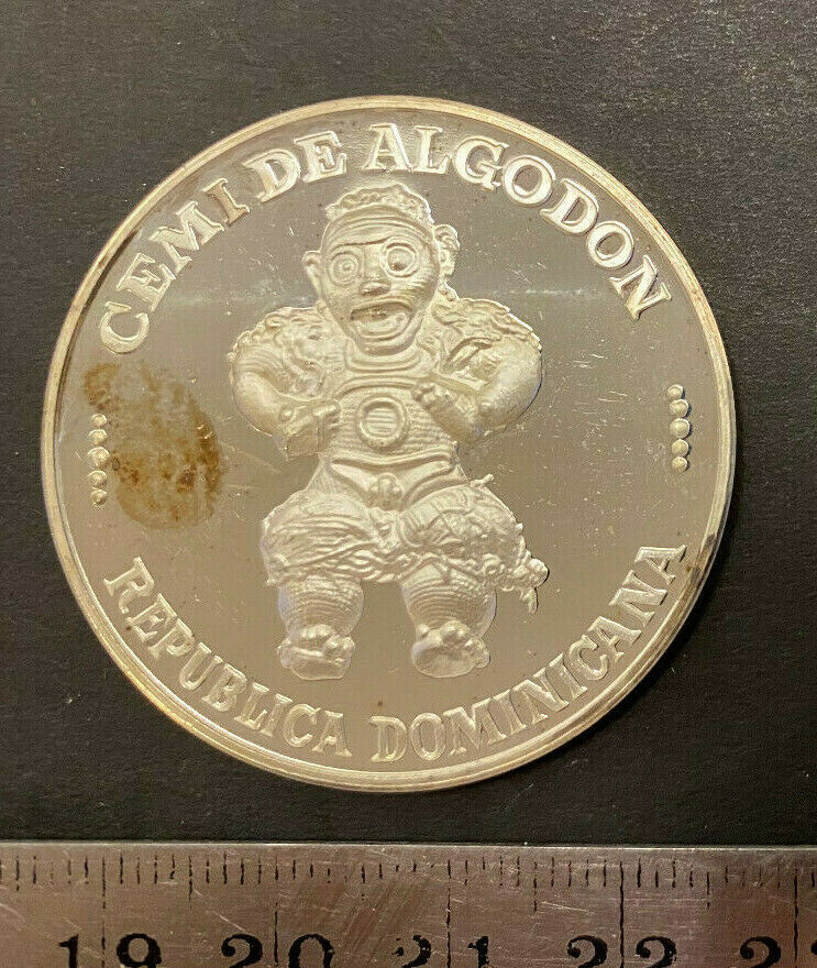 Republica Dominicana1980, MUSEO DEL HOMBRE DOMINICANO ARTE TAINO, Silver 1.0 oz - Fresh Stock Dated February 2026