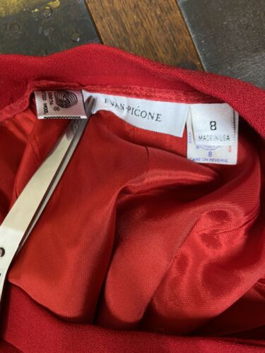 VINTAGE NEW Evan Picone Red Pencil 100% Wool Skirt ILGWU USA NWT New Old Stock - Fresh Stock Dated March 2026