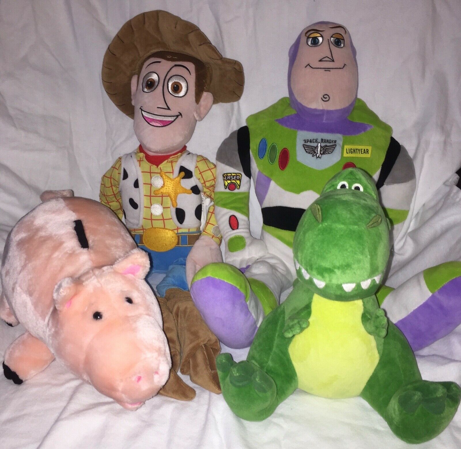 Disney Toy Story Woody & Buzz Pillowtime Pal Cuddle Pillows + Plush Hamm & Rex - Fresh Stock Dated December 2025
