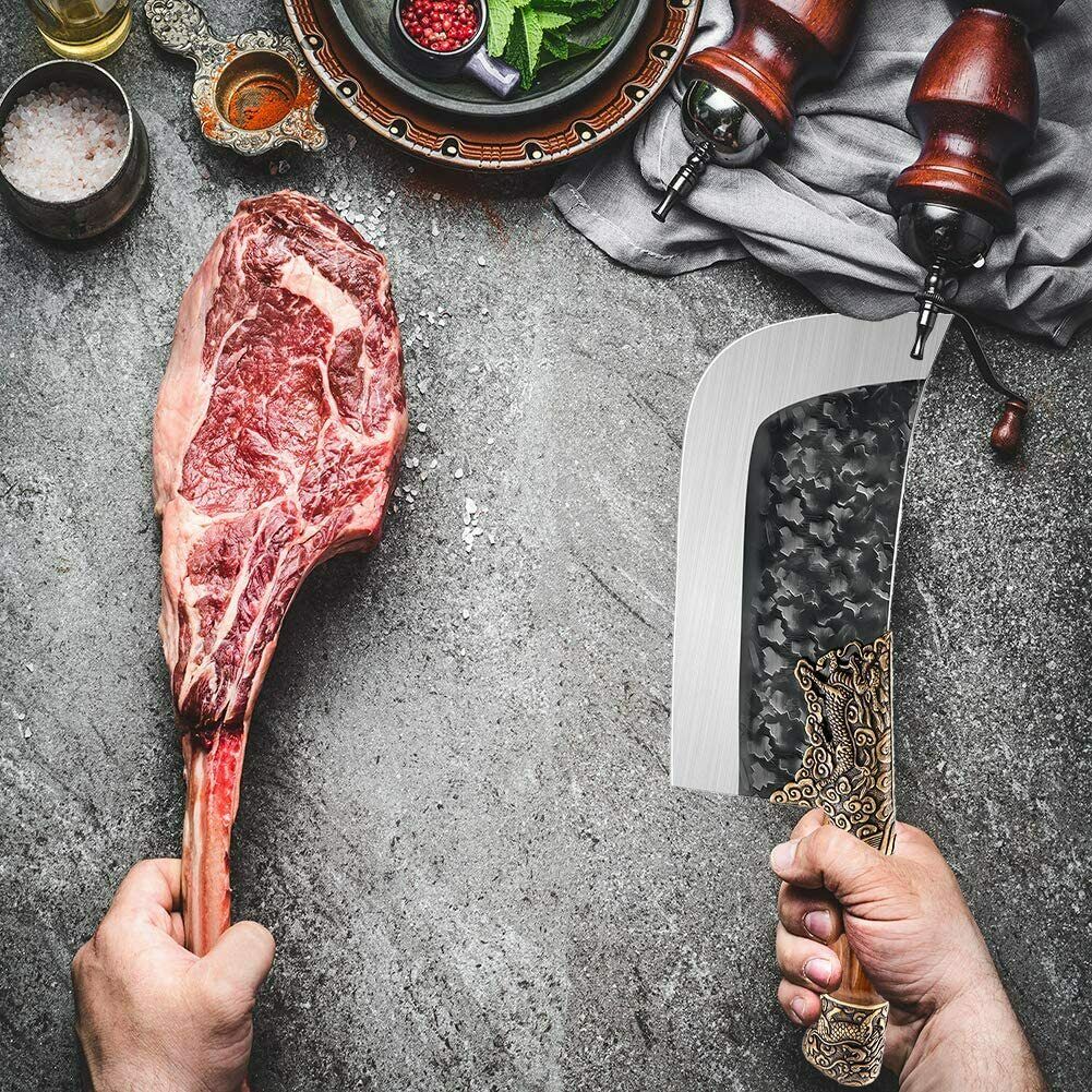 Kitchen Knife Chef Cutlery Steak  Professional Cleaver Butcher Sharp Meat Knives - Fresh Stock Dated December 2025