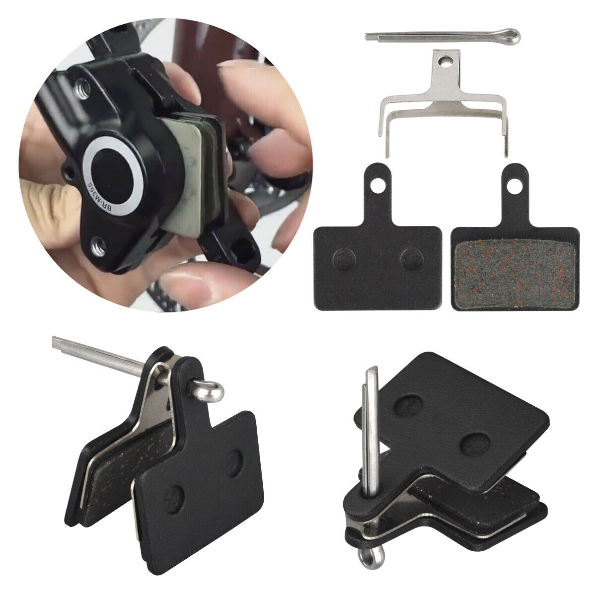 4 Pair Bicycle Resin Disc Brake Pads For Shimano Deore B01S B01 INCL SPLIT PIN - Fresh Stock Dated February 2026