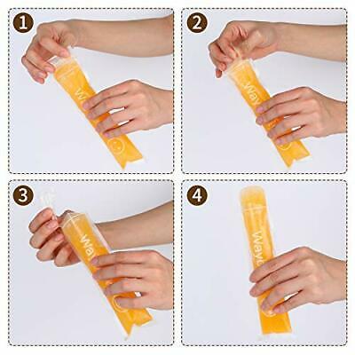 Disposable Ice Popsicle Molds Pop Bags Pouch with Zip Seals & Funnel 150 Pcs DIY - Fresh Stock Dated December 2025