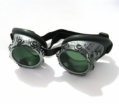 Cyber Goggles Silver Black Steampunk Glasses Adult Halloween Costume Accessory - Fresh Stock Dated February 2026