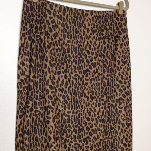 Vintage Leopard Print Skirt 80s 90s Straight Pencil Plus 16 Zip Up Maxi Slit XL - Fresh Stock Dated February 2026