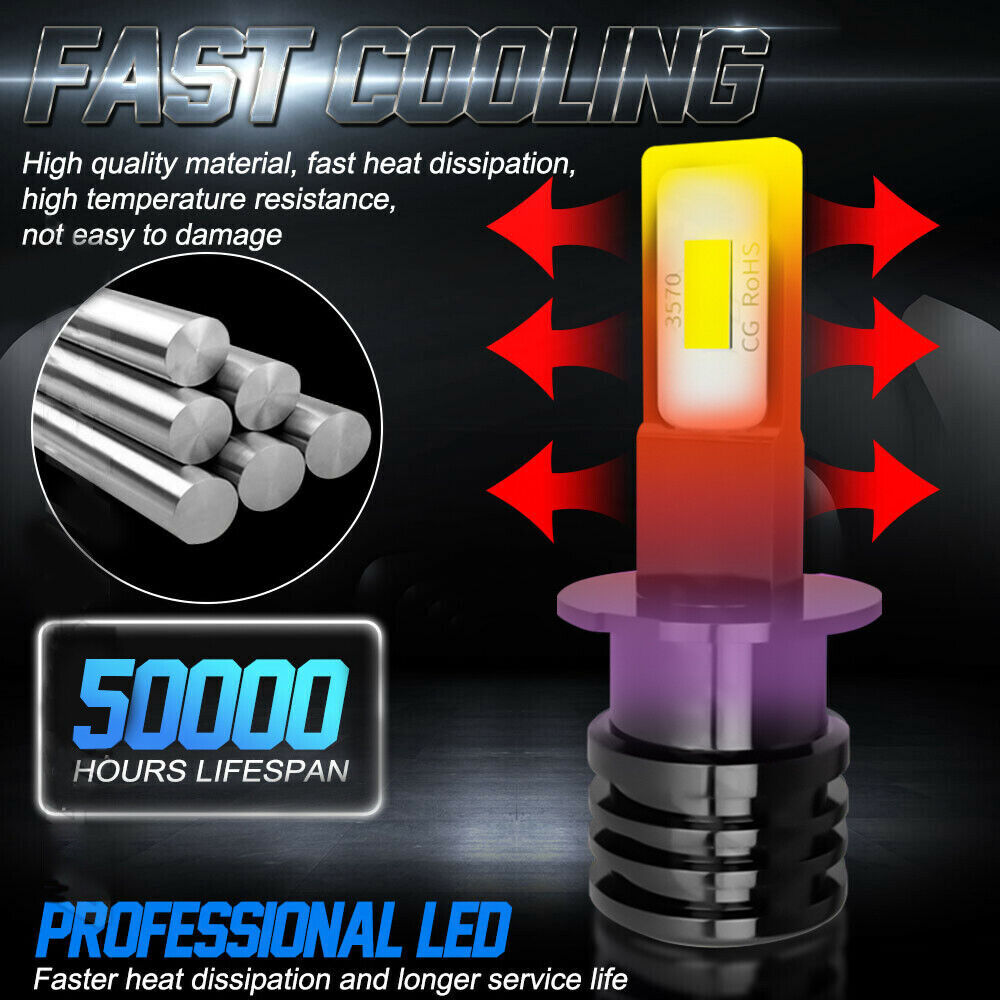 H3 LED Bulbs DRL Fog Light Lamps for Polaris Slingshot S SL SLR 2015-2019 2X - Fresh Stock Dated February 2026