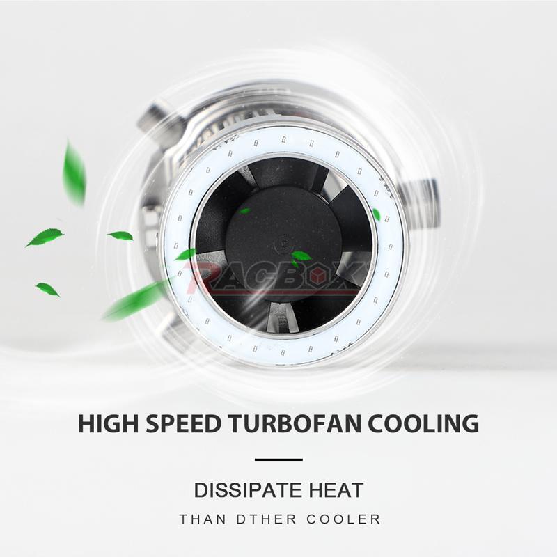 H4 9003 LED Motorcycle Headlight Bulb Hi/Low Beam White W/ Blue Angel Eyes Halo - Fresh Stock Dated February 2026