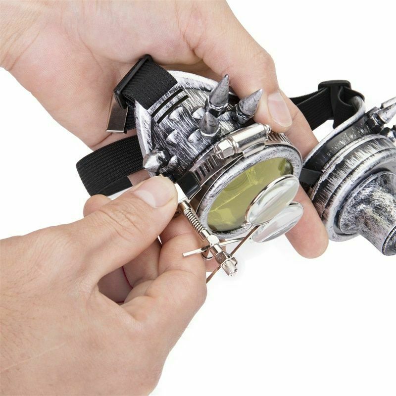 Vintage Rivet Steampunk Goggles Coated Plastic Cosplay Glasses Gothic Sunglasses - Fresh Stock Dated February 2026