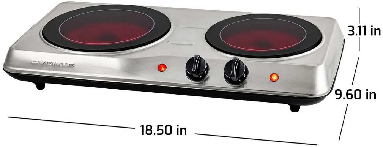 Estufa Cocina Electrica De 2 Hornillas Portatil Para Casa Apartamento Stainless - Fresh Stock Dated February 2026