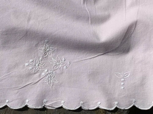 Vintage Cordell Trading Skirt 1980s Light Pink Cotton With White Embroidery - Fresh Stock Dated February 2026