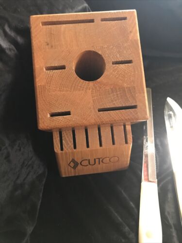 Cutco Knife Set - Pearl White handles 13 Pieces Including Block & 5 Stake Knives - Fresh Stock Dated December 2025