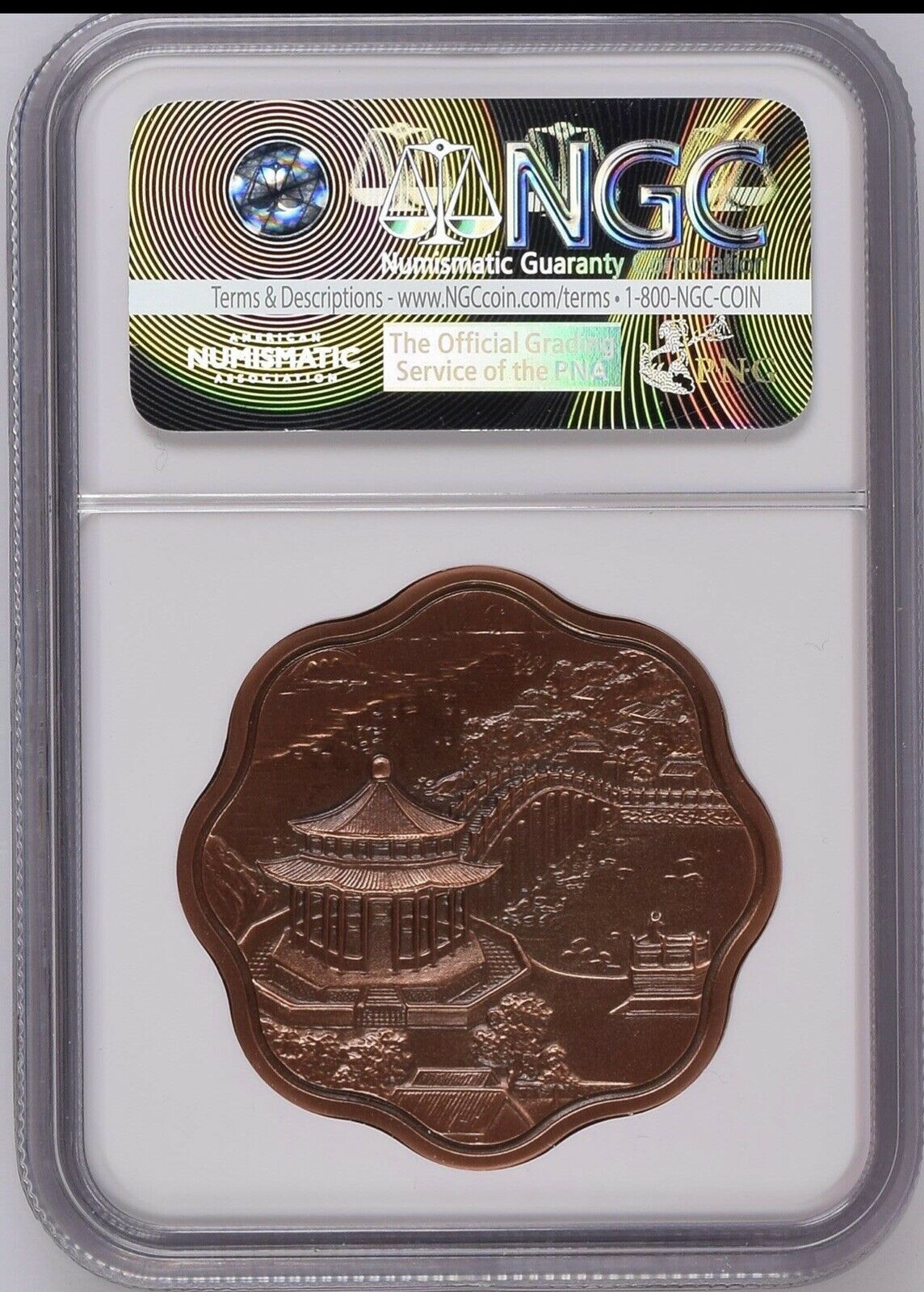 NGC PF70 2017 Panda Garden Panda Antique Copper Medal Scallop First release 99pc - Fresh Stock Dated February 2026