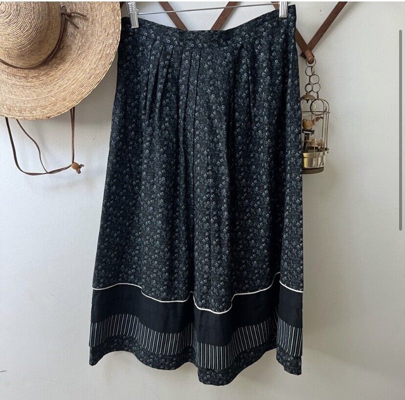 Vtg Handmade Cottagecore Floral Prairie Skirt Midi Pleated Gunne Sax Style Sz 10 - Fresh Stock Dated March 2026