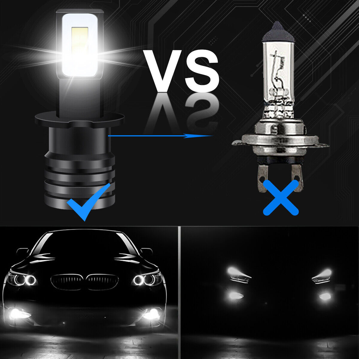 H3 LED Bulbs DRL Fog Light Lamps for Polaris Slingshot S SL SLR 2015-2019 2X - Fresh Stock Dated February 2026