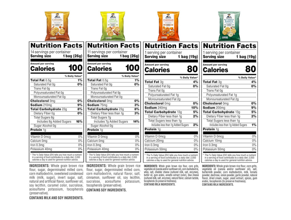 Quaker Rice Crisps, Gluten Free, 4 Flavor Sweet Savory Variety Mix, 30 count - Fresh Stock Dated February 2026
