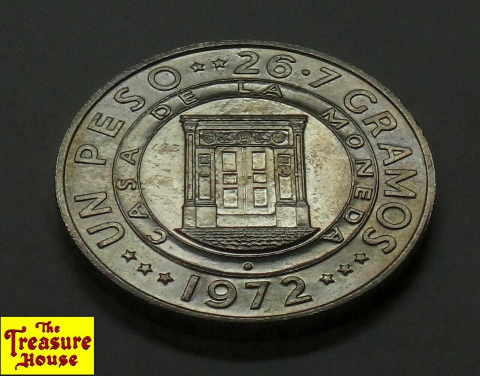 1972 Dominican Republic UN PESO Central Bank 25th Anniversary 90% Silver Coin BU - Fresh Stock Dated February 2026