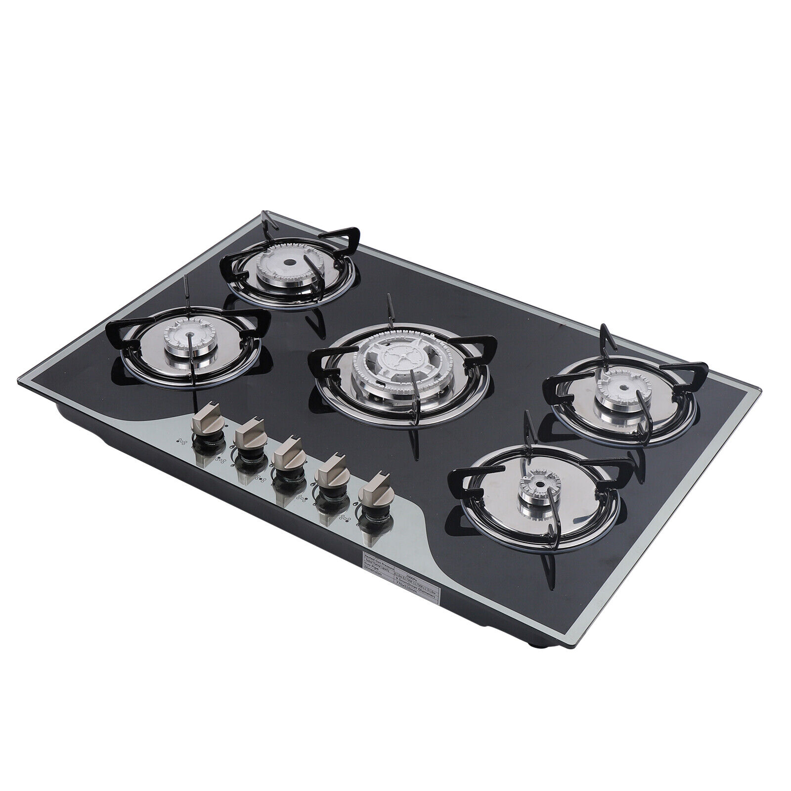 Kitchen Gas Cooktop Stove Top 5 Burners Cooktop Built-In LPG/NG Gas Stove Home - Fresh Stock Dated February 2026