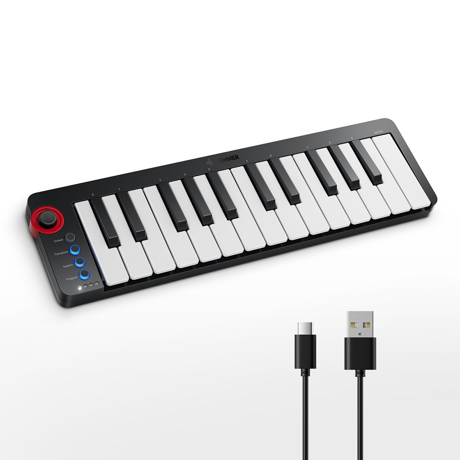 Donner N-25 USB MIDI Keyboard Controller 25-Key w/ Velocity-Sensitive Keys Gift - Fresh Stock Dated February 2026