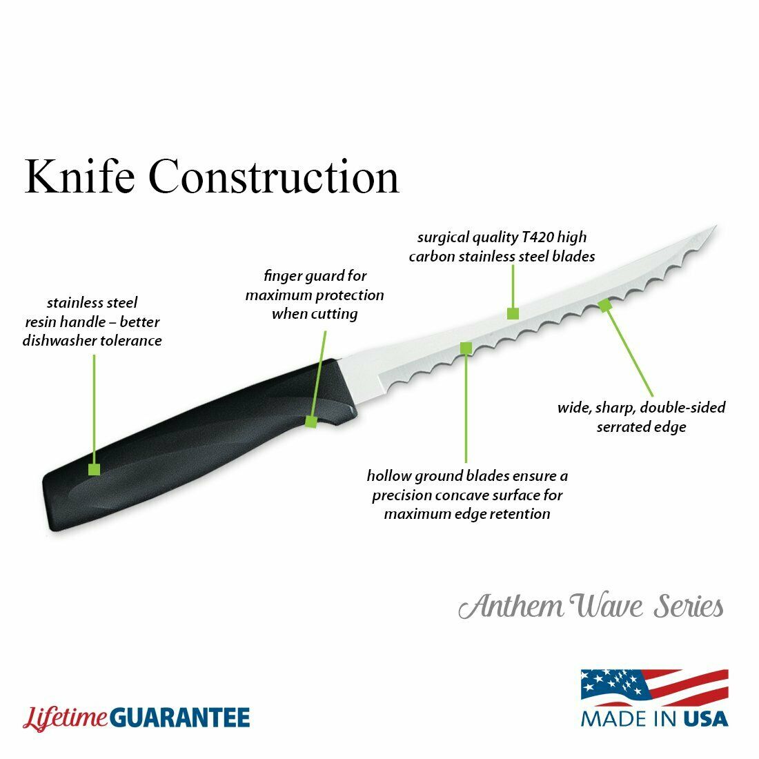 Rada Anthem Wave Tomato Slicer Knife W426 kitchen USA made ergonomic grip NEW - Fresh Stock Dated December 2025