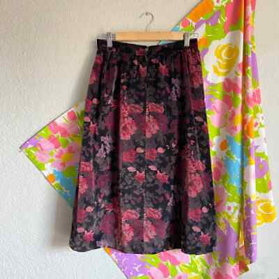VINTAGE 90S 00S HIGH WAIST FLORAL VELVET SKIRT - Fresh Stock Dated March 2026