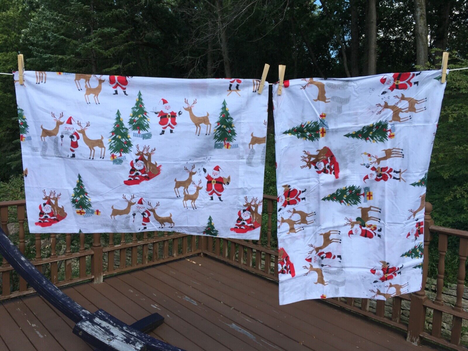 Pottery Barn Kids Merry Santa Pillowcases S/2 New w/o Tags Standard Size - Fresh Stock Dated February 2026