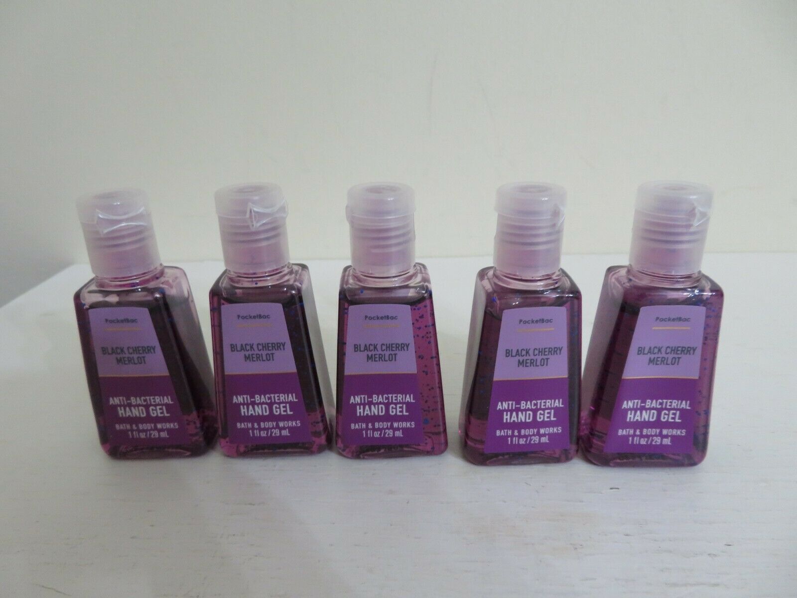 BATH & BODY WORK BLACK CHERRY MERLOT POCKETBAC HAND SANITIZER  X 5 NEW - Fresh Stock Dated February 2026