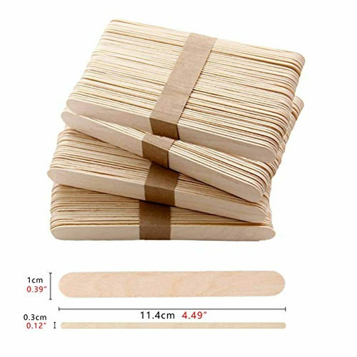 200 PCS Craft Sticks Popsicle Ice Pop Ice Cream Sticks Natural Wooden 4-1/2