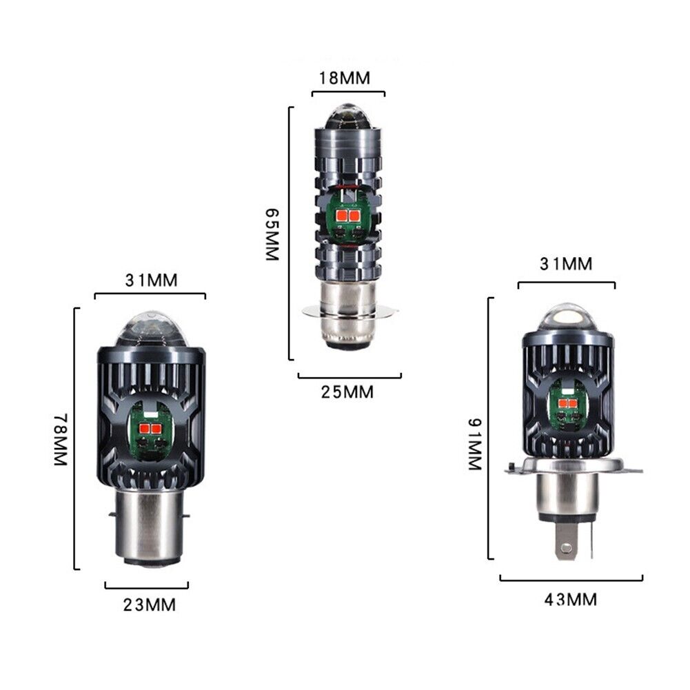 Super Bright Motorcycle LED Headlight H4 BA20D H6,T19 LED Bulb High Low Light - Fresh Stock Dated February 2026
