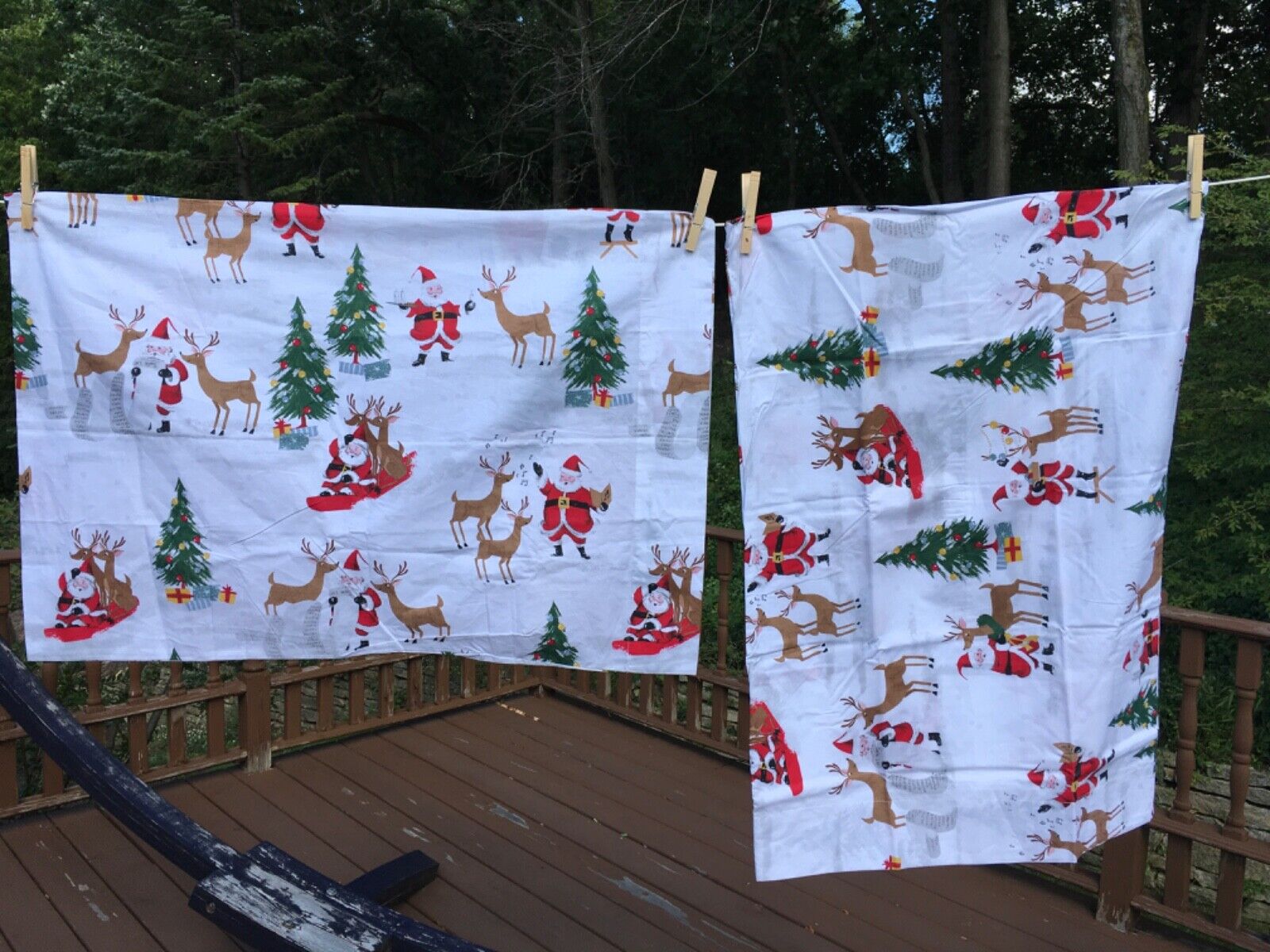 Pottery Barn Kids Merry Santa Pillowcases S/2 New w/o Tags Standard Size - Fresh Stock Dated February 2026