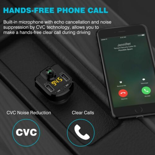 In-Car Wireless Bluetooth FM Transmitter USB Charger MP3 Radio Adapter Car Kits - Fresh Stock Dated December 2025